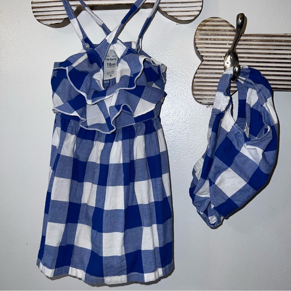 Carter’s plaid girls 18mo dress with bloomers